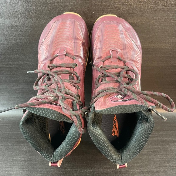 Altra Lone Peak 4 Mid Womens 9.5 Outdoor Hiking Trail Running Maroon Red Boots - Picture 8 of 9